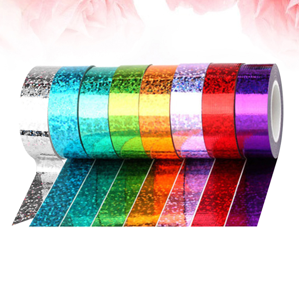 Frcolor Tape Duct Colored Glitter Decorative Washi Craft Color Masking Multi Gift Sparkle Mixed DIY Scrapbook Shiny Colors, Size: 500X1.5X0.1CM